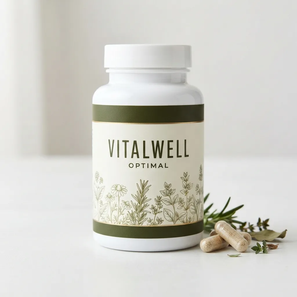 VitalWell Optimal flaske med ingredienser